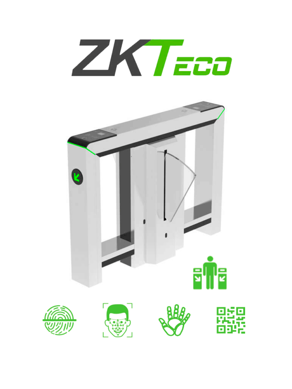 ZKTECO MARS-F1200 - Barrera Peatonal Tipo Flap Bidireccional / Acero inoxidable SUS304 / Protección IP34 / 110V / 30 x min / 40 cm x carril / Exterior Protegido / 3 millones de ciclos / Aleta de Acrílico / No cuenta con Lectores y Panel