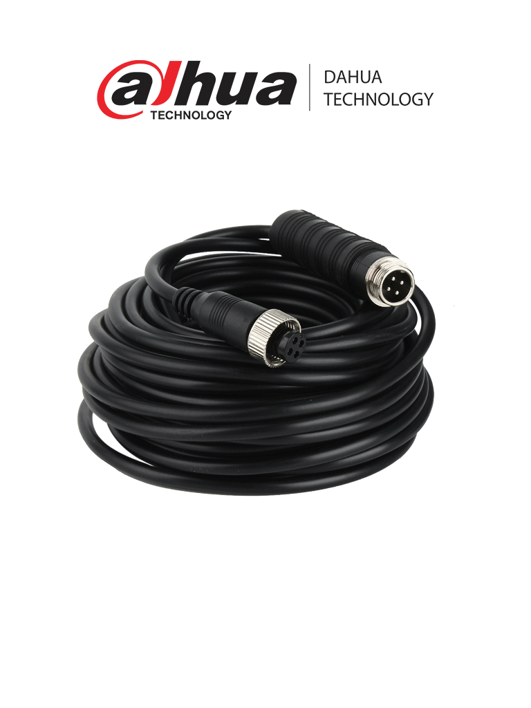 DAHUA MCNU-GXF4-GXM4-12 - Cable extensor tipo aviación de 12 Metros/ Para transmisión de video y audio analogico/ Conectores M12 hembra a M12 macho/ 4 Pines/ Especial para DVR Movil/ #LoNuevo