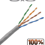 SAXXON OUTPCAT5E100M - Bobina de Cable UTP Cat5e 100% Cobre/ 100 Metros/ Color Gris/ Uso Interior/ 4 Pares/ Soporta Pruebas de Fluke Test/ Ideal para Cableado de Redes y Video/