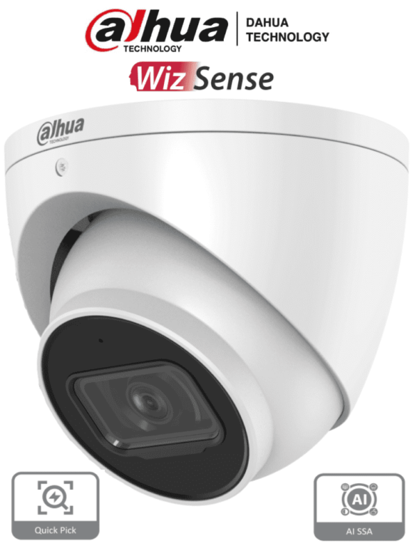 DAHUA DH-IPC-HDW3441EM-S-S2 - Camara IP Domo de 4 Megapixeles con IA/ WizSense/ Lente de 2.8mm/ 102 Grados de Apertura/ Microfono Integrado/ IR de 50 Metros/ SMD 4.0/ AI SSA/ H.265+/ Ranura para MicroSD/ WDR Real de 120 dB/ #LoNuevo