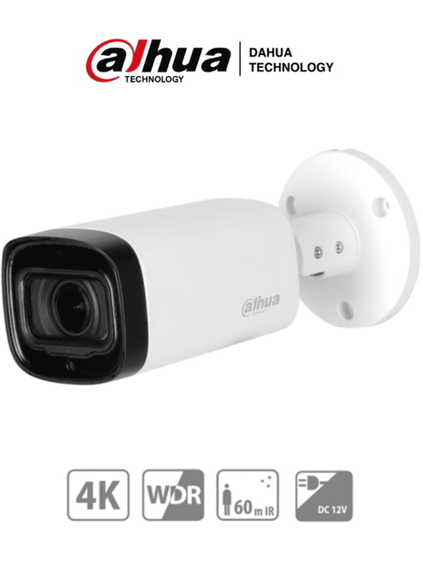 DAHUA HAC-HFW1801R-Z-IRE6 - Camara Bullet 4k/ 8 Megapixeles/ Lente Motorizado de 2.7-13.5 mm/ IR de 60 Mts/ Metalica/ IP67/ WDR Real de 120 dB/ IP67/ Soporta:CVI/TVI/AHD/CVBS/