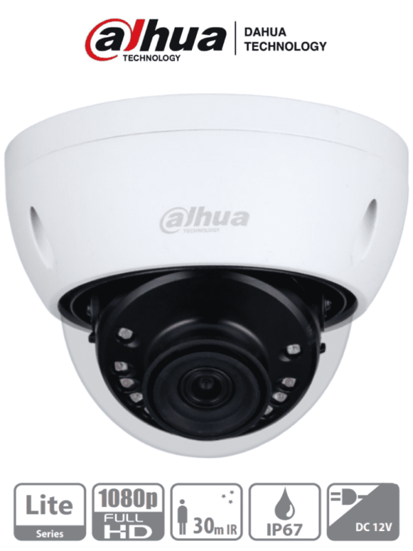 DAHUA HAC-HDBW1200E-28- Camara Domo de 2 Megapixeles Antivandalica/ 1080p/ Lente 2.8 mm/ 115 Grados de Apertura/ IR de 30 Metros/ Proteccion IK10/ Uso Exterior IP67/ Soporta: HDCVI/TVI/AHD y CVBS/