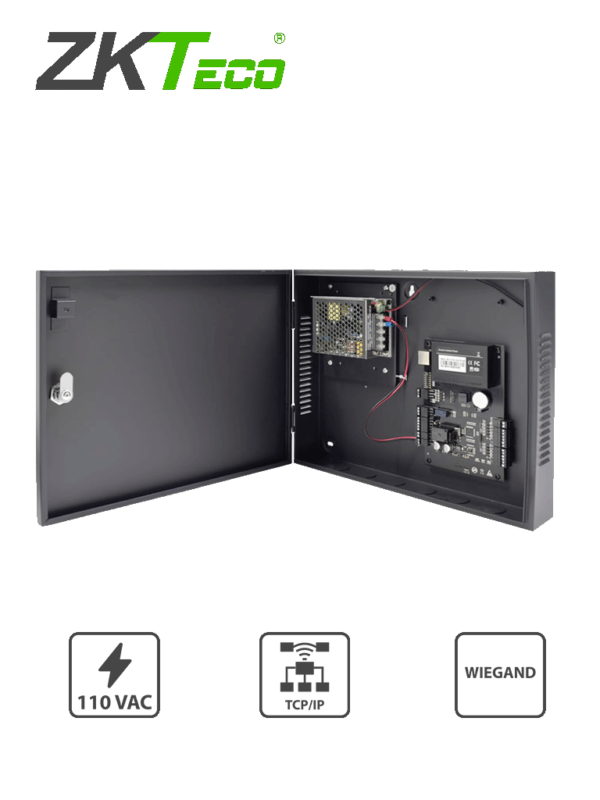 ZKTECO C3100B - Control de Acceso Profesional para 1 Puerta / Gabinete y Fuente / Sin Biometría / Fácil Administración con Software ZKAccess 3.5