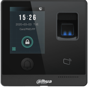 DAHUA ASI1212F-D - Control de Acceso Touch/ 3,000 Huellas/ 30,000 Tarjetas ID/ 30,000 Passwords/ 150,000 Registros/ Apertura Remota desde APP/ Tiempo de lectura de 1.5 s/ TCP/IP/ E&S de Alarma/ Boton de Apertura/