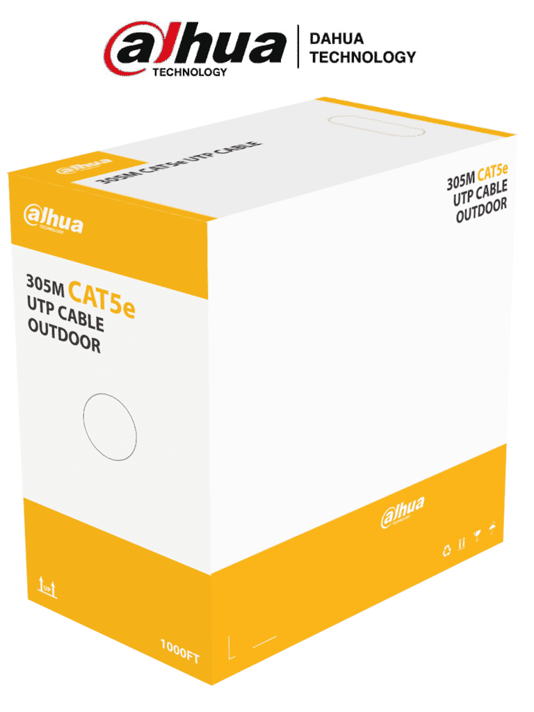 DAHUA DH-PFM920-5EU - Bobina de Cable UTP para Exterior Cat5e/ 100% Cobre/ 305 Metros/ Color Negro/ Cubierta Exterior MDPE/ Cumple con Estandares ANSI/TIA 568-C.2/ Retardante de Llama/ RoHS/ #LoNuevo