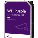 WESTERN WD63PURZ- Disco Duro de 6 TB Purple/ Especial para Videovigilancia/ Trabajo 24/7/ Interface: Sata 6 Gb/s/ Cache 256 MB/ Hasta 64 Cámaras/ Hasta 16 Bahías de Discos Duros/ 3 Años de Garantía/