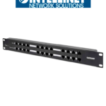 INTELLINET 720342 Patch Panel de 24 puertos (12)Passive Poe para salida de datos y energía / Compatible con Cat5e