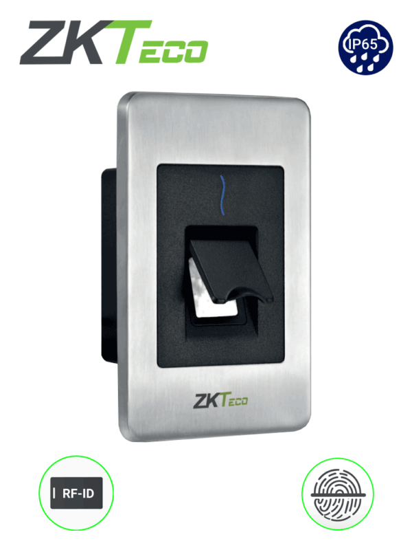 ZKTECO FR1500S - Lector Esclavo De Huella SILK ID Tarjetas ID 125 Khz / IP65 / RS485 y Led Indicador de Estado / Compatible con Paneles InBio