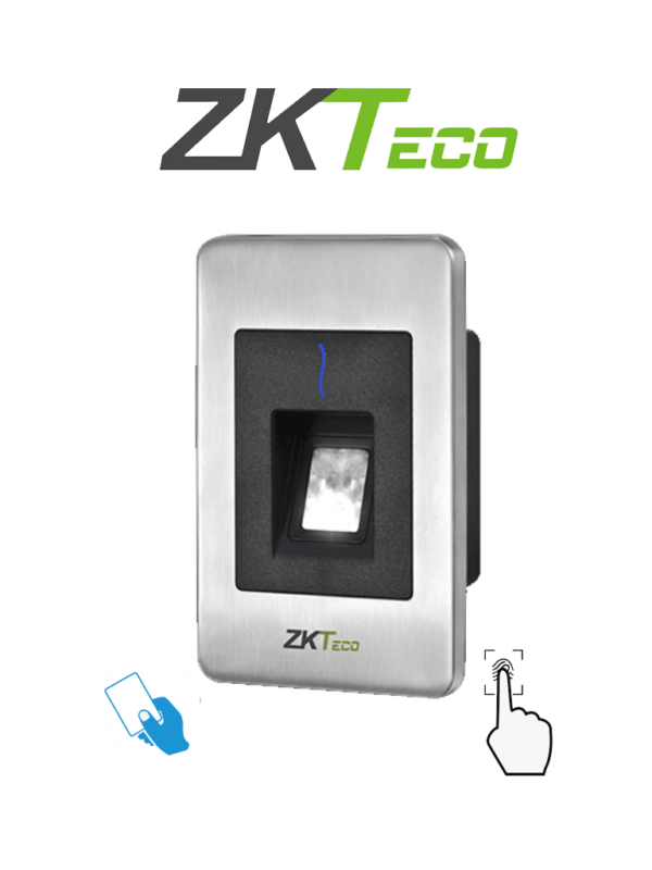 ZKTECO FR1500MF Lector Esclavo De Huella SILK ID Tarjetas MIFARE 13.56 Mhz / IP65 / RS485 / Led Indicador De Estado