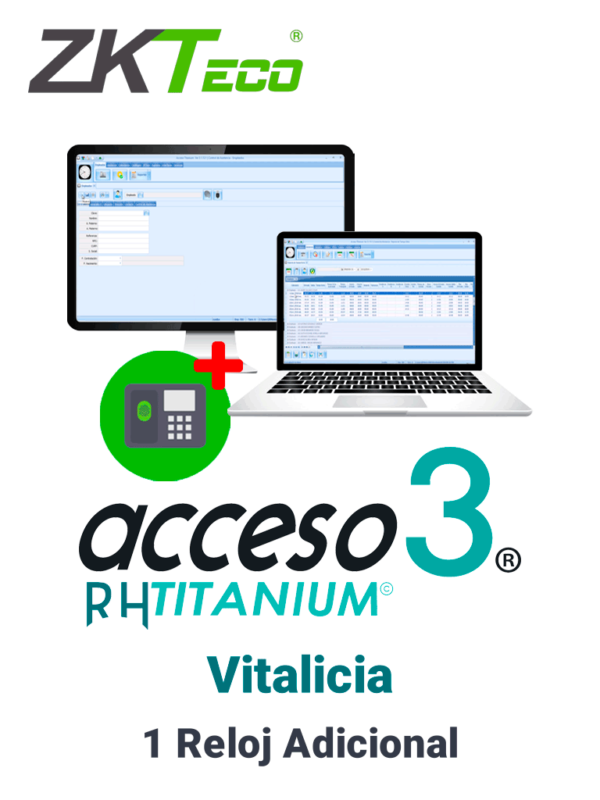 ZKACCESO TITANIUMTADD - Licencia para 1 reloj checador adicional / Vitalicia