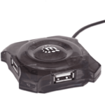 MANHATTAN 162272 - Mini Hub USB de 4 Puertos que Proveen Energía/ Soporta especificaciones USB 1.1/ Soporta Dispositivos y Puertos USB 2.0 (hasta 12 Mbps)/