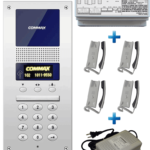 COMMAX AUDIOGATE4P - Paquete de audio portero con 4 auriculares AP2SAG para 4 departamentos/ Comunicación por audio, conexion a 2 hilos/ Incluye distribuidor de 4 equipos y fuente de alimentacion de 24VDC
