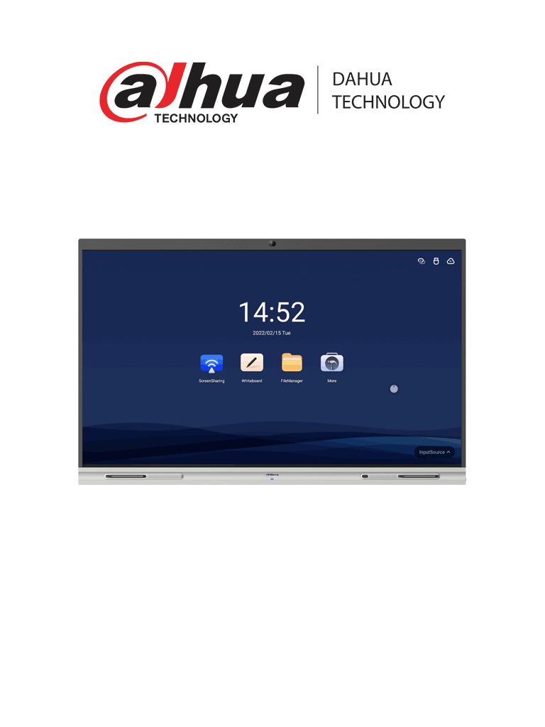 DAHUA DHI-LCH75-MC410-B - Pantalla Interactiva 4k/UHD/ 75 Pulgadas/ Touch/ Android/ Resolucion de 3400 x 2160/ Camara de 5 Megapixeles Integrada/ Ideal para Escuelas y Oficinas/ Brillo de 350 cd/m2/ Microfono y Altavoces Integrados/ Case Metalico/