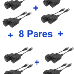 UTEPO UTP101PHD6PAK8 - 8 Pares de transceptores pasivos HD / Diseño para empalmes ordenados / Distancias CVI 720p a 300M / 1080p A 250M / 4 MP A 200M / 4K A 150M