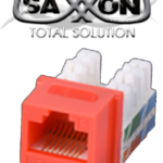 SAXXON M2656R - Modulo jack keystone RJ45 / 8 Hilos / CAT 6 / Compatible con calibres AWG 22-26 / Color rojo