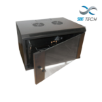 SBETECH GNLPAR6URP - Gabinete de pared 6UR/ 600mm de ancho/ 600 mm de profundidad Puerta delantera de cristal templado/ Cerradura y llaves
