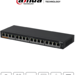 DAHUA DH-PFS3016-16GT-190 - Switch Poe Gigabit de 16 Puertos PoE Gigabit/ 190 Watts Totales/ Los 2 Puertos Naranjas Soportan Hi-PoE Estandar/ Switching 32 Gbps/ Tasa de Reenvio de paquetes 23.808 Mbps/ Protección Contra Descargas/