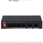 DAHUA PFS3006-4ET-60 - Switch PoE de 6 Puertos Fast Ethernet/ 4 Puertos PoE/ 2 Puertos Uplink/ 60 Watts Totales/ Soporta PoE Watchdog/ Puerto 1 Soporta Hi-PoE 60 Watts/ Capacidad de Switching de 1.8 Gbps/