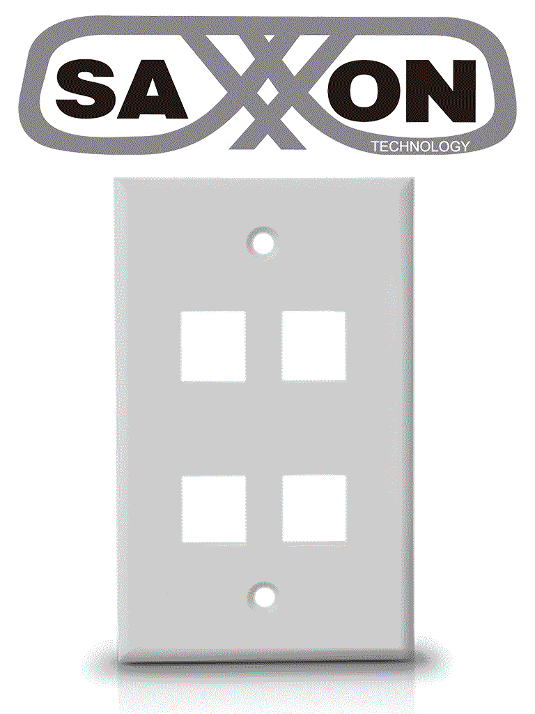 SAXXON A1754A - Placa de pared / Vertical / 4 Puertos tipo keystone / Color blanco