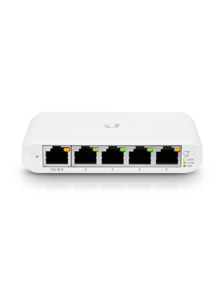 UBIQUITI USW-FLEX-MINI Switch UniFi Administrable Compacto de 5 Puertos 10/100/1000 Mbps, entrada de PoE 802.3af/at