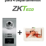 ZKTeco VE04A01PAQ7P - Paquete de Videoportero para 4 Departamentos VE04A01 con 1 Monitor VDPIB3 de 7 pulgadas