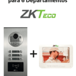 ZKTeco VE06A01PAQ7P- Paquete de Videoportero para 6 Departamentos VE06A01 con 1 Monitor VDPIB3 de 7 pulgadas