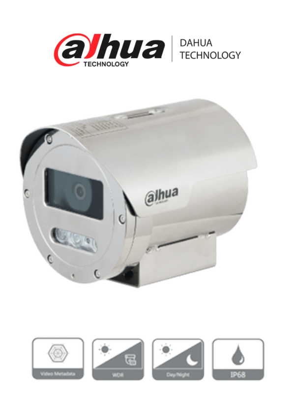 DAHUA DH-ECA3A1404N-HNRXB - Camara IP Antiexplosion de 4 Megapixeles/ 4x de Zoom Optico/ H.265+/ IR de 40 Metros/ Inteligencia Artificial con SMD Plus/ Starlight/ WDR Real de 120dB/ IP68/ TVS 6000V/