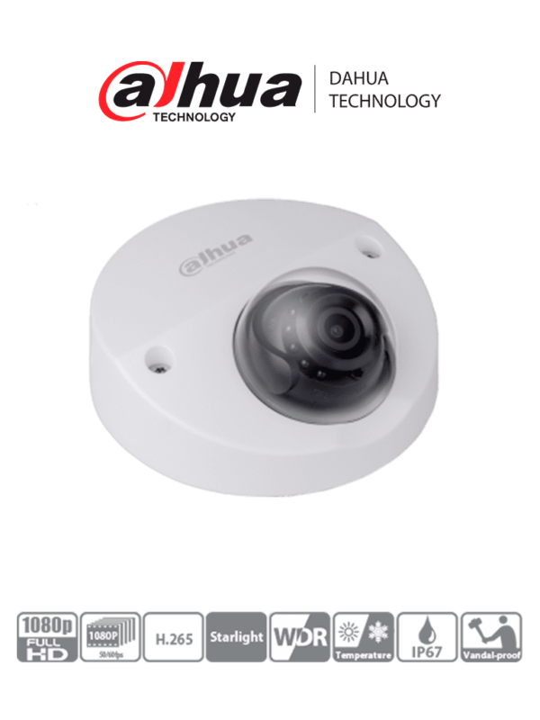 DAHUA HDBW3231FN-M- Camara IP Domo de 2 Megapixeles/ Especial para NVR Movil/ Lente de 2.8mm/ 110 Grados de Apertura/ Microfono Integrado/ IR de 23 Metros/ WDR Real/ IP67/ IK10/ PoE/ #LoNuevo