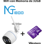 NGTECO NGC501PAK - Paquete de Cámara NGC501 IP Bullet WiFi 1080P con Memoria de 32GB Micro SDHC/ Linea Purple/ Clase 10 U1