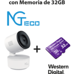 NGTECO NGC2301PAK - Paquete de Cámara NGC2301 IP WiFi 1080P con Memoria de 32GB Micro SDHC/ Linea Purple/ Clase 10 U1