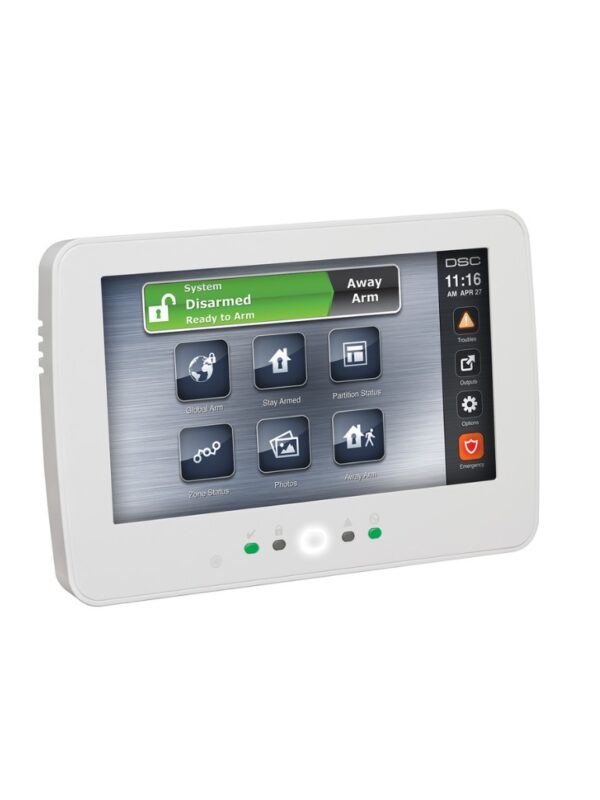 DSC HS2TCHPRO - Teclado Cableado de Pantalla Táctil de 7’’ admite 248 zonas compatible con panel PRO